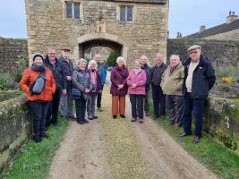 Club members at the entrance to Markenfield Hall